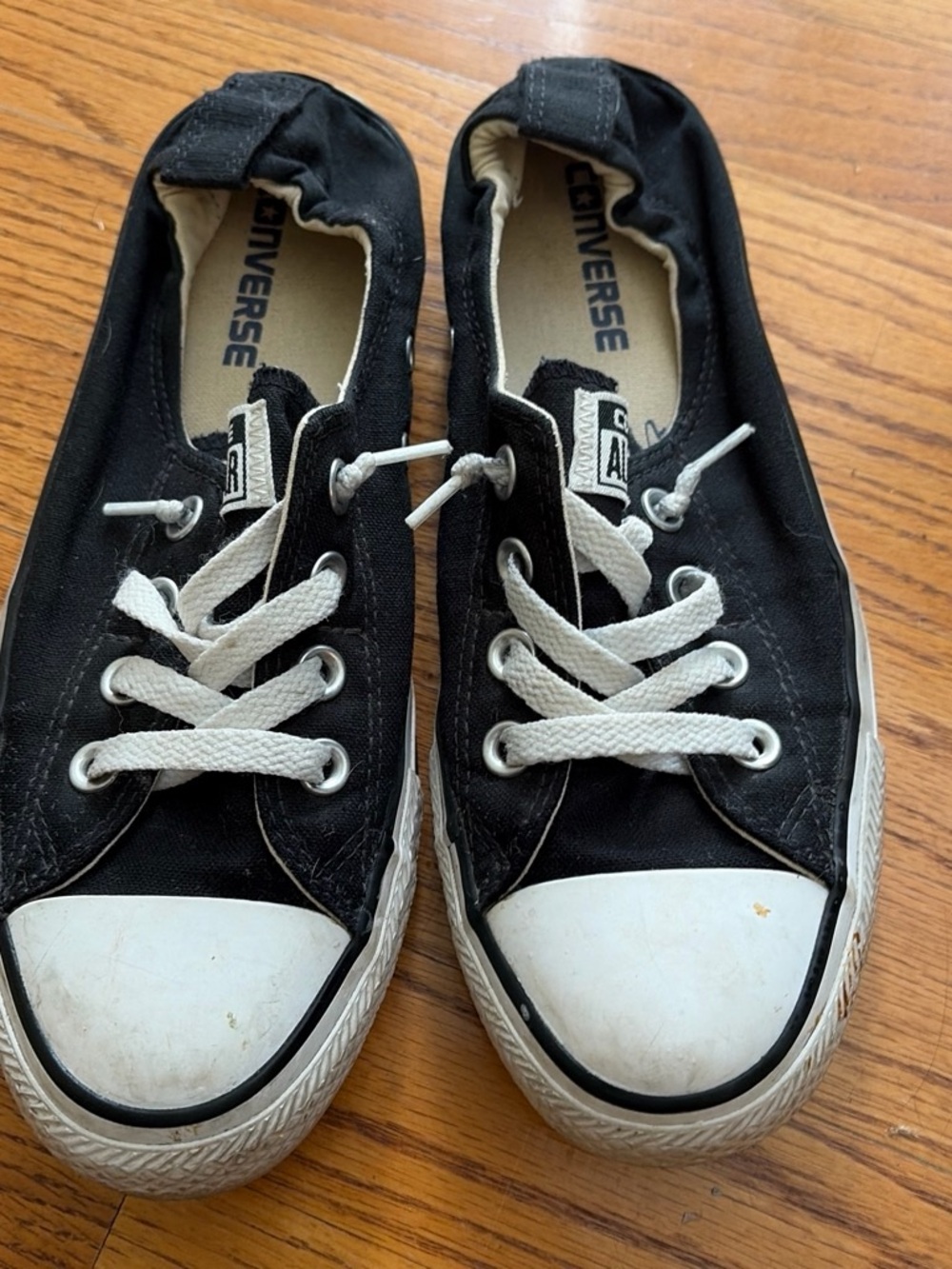 Converse Black Canvas Low-Top Sneakers with White Accents